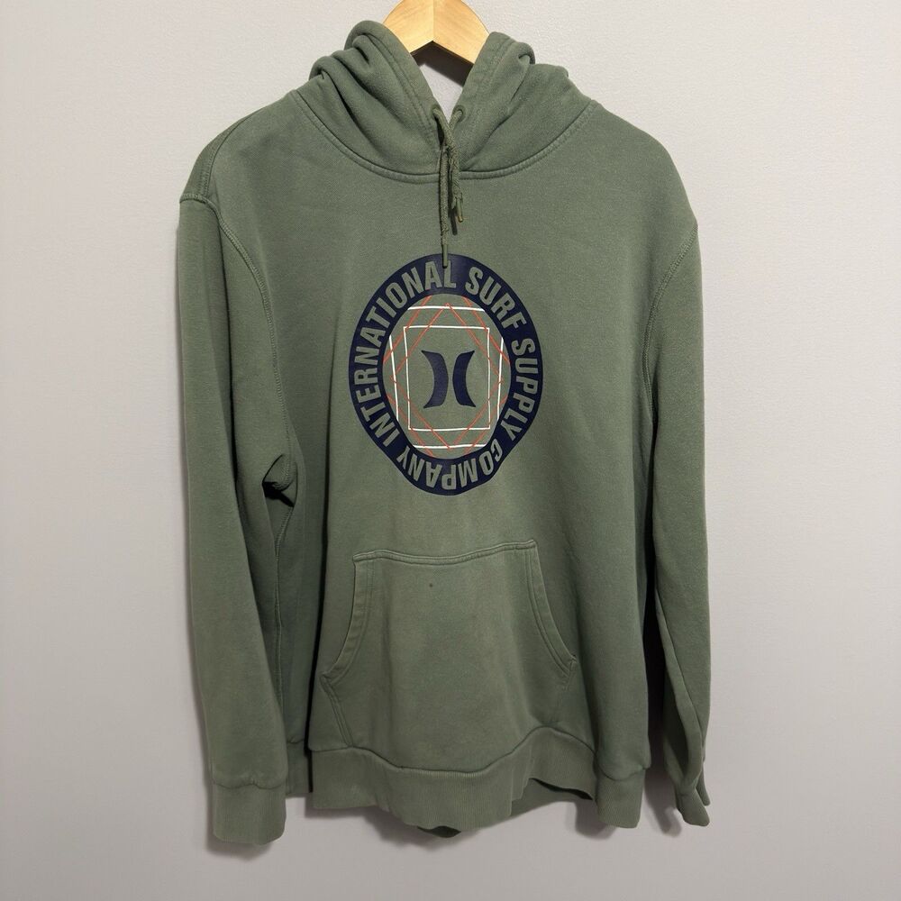 Vintage Y2K 2000s Hurley International Men’s 2XL Green Surf Wear Hoodie